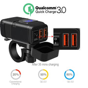 Universal Car Super Quick Dual Port USB Charger Power Outlet Adapter with LED Digital Voltmeter(Blue Light)
