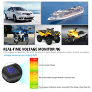 Universal Car Super Quick Dual Port USB Charger Power Outlet Adapter with LED Digital Voltmeter(Blue Light)
