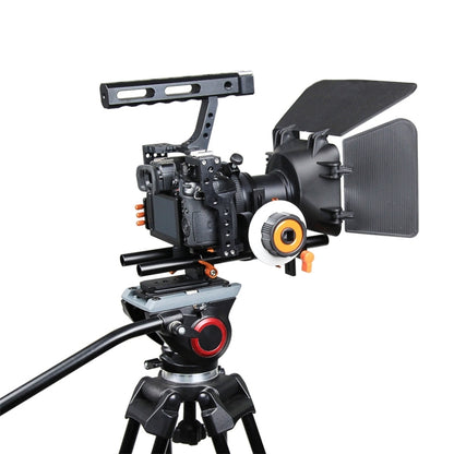 YELANGU YLG1105A A7 Cage Set Include Video Camera Cage Stabilizer / Follow Focus / Matte Box for Sony GH4 / A7S / A7 / A7R / A72 / A7RII / A7SII / A6000 / A6500 / A6300 / A7R3 / A7S3 / A7R4  (Orange) - free shipping - PMC Jewellery - Order now!