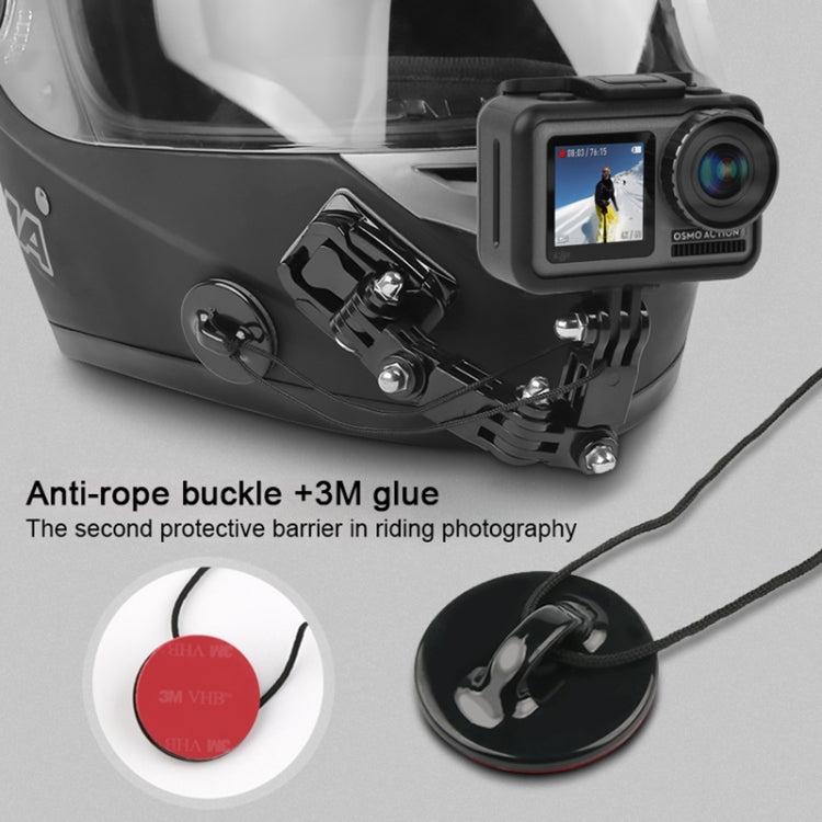 Cycling Helmet Adhesive Multi-Joint Arm Fixed Mount Set with J-Hook Buckle Mount & Adapter & Screw for DJI Osmo Action, GoPro HERO10 Black /9 Black / HERO8 Black /7 /6 /5 /5 Session /4 Session /4 /3+ /3 /2 /1, Xiaoyi and Other Action Cameras