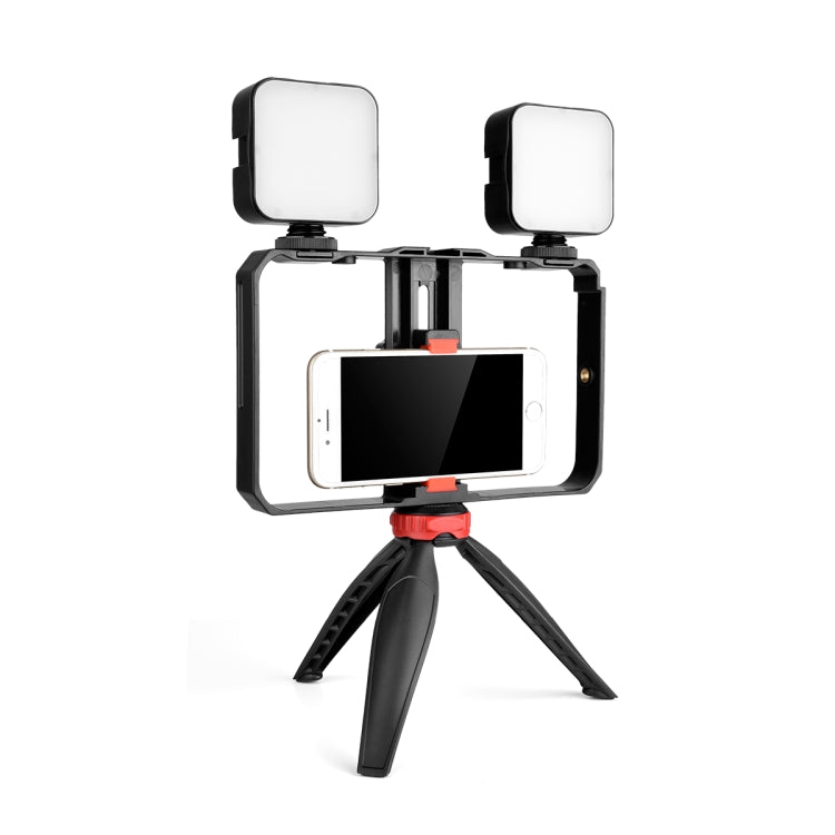 YELANGU PC203 YLG1801C Vlogging Live Broadcast LED Selfie Light Smartphone Video Rig Handle Stabilizer Plastic Bracket Tripod Kits - Camera Cage by YELANGU | Online Shopping South Africa | PMC TechLife | Buy Now Pay Later Mobicred