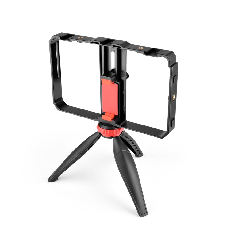 YELANGU PC203 YLG1801C Vlogging Live Broadcast LED Selfie Light Smartphone Video Rig Handle Stabilizer Plastic Bracket Tripod Kits - Camera Cage by YELANGU | Online Shopping South Africa | PMC TechLife | Buy Now Pay Later Mobicred