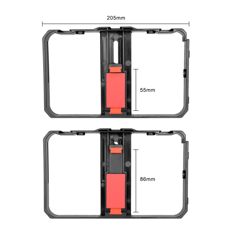 YELANGU PC203 YLG1801C Vlogging Live Broadcast LED Selfie Light Smartphone Video Rig Handle Stabilizer Plastic Bracket Tripod Kits - Camera Cage by YELANGU | Online Shopping South Africa | PMC TechLife | Buy Now Pay Later Mobicred