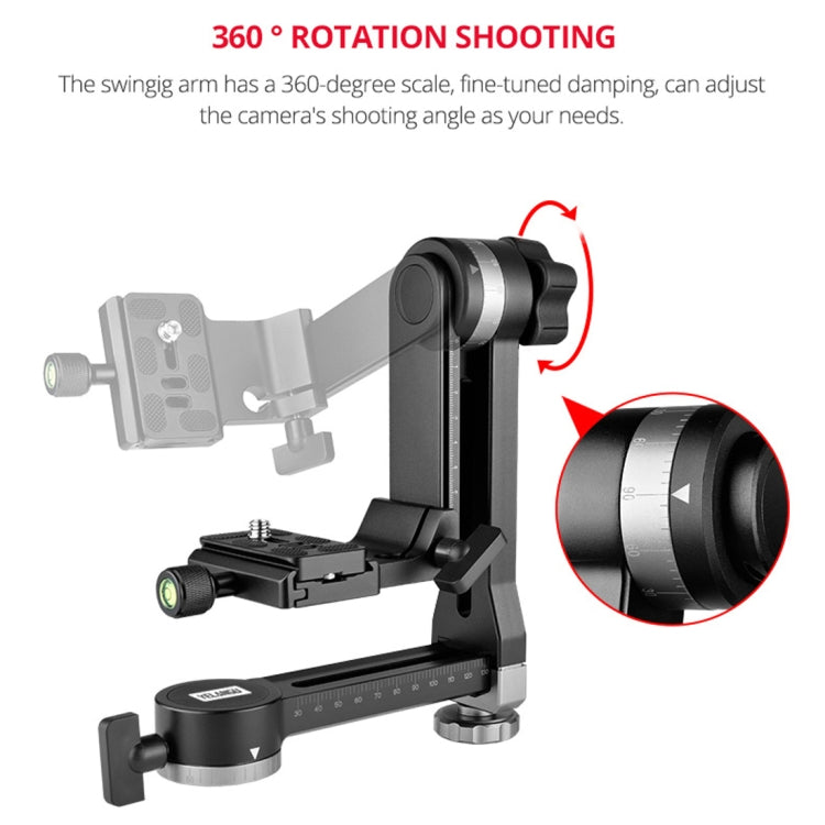 YELANGU A171 YLG0401E-C 360 Degree Rotation Horizontal Cantilever Gimbal Tripod Head for Home DV and SLR Cameras (Black) - Tripod Heads by YELANGU | Online Shopping South Africa | PMC Jewellery | Buy Now Pay Later Mobicred