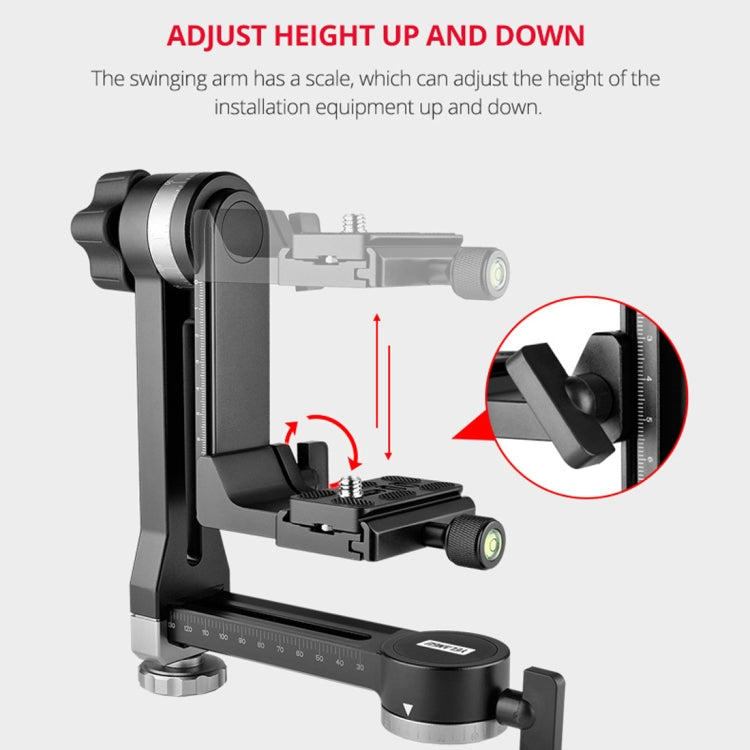 YELANGU A171 YLG0401E-C 360 Degree Rotation Horizontal Cantilever Gimbal Tripod Head for Home DV and SLR Cameras (Black) - Tripod Heads by YELANGU | Online Shopping South Africa | PMC TechLife | Buy Now Pay Later Mobicred