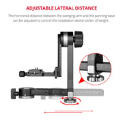 YELANGU A171 YLG0401E-C 360 Degree Rotation Horizontal Cantilever Gimbal Tripod Head for Home DV and SLR Cameras (Black)