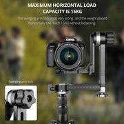 YELANGU A171 YLG0401E-C 360 Degree Rotation Horizontal Cantilever Gimbal Tripod Head for Home DV and SLR Cameras (Black)