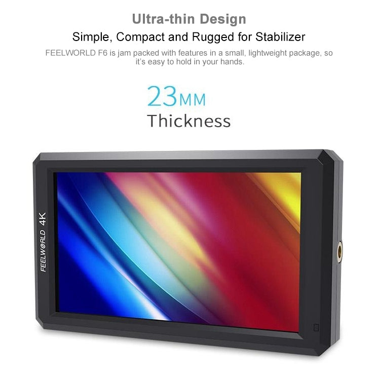 FEELWORLD F6 1920x1080 5.5 inch IPS Screen HDMI 4K Camera Field Monitor - free shipping - PMC TechLife - Order now!