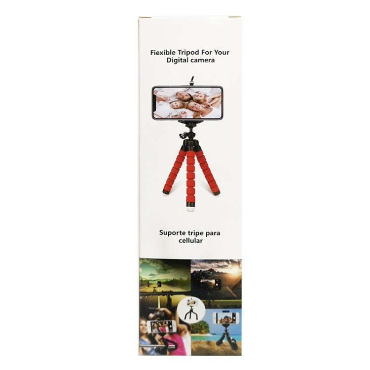 Mini Octopus Flexible Foam Tripod Holder with Phone Clamp & Remote Control(Black)