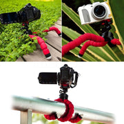 Mini Octopus Flexible Foam Tripod Holder with Phone Clamp & Remote Control(Black)