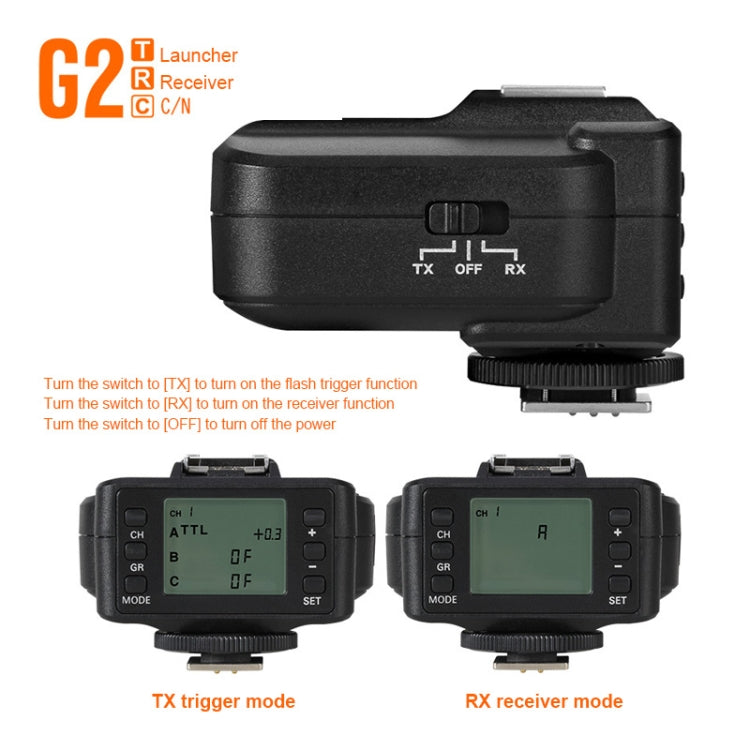 TRIOPO G2 Wireless Flash Trigger 2.4G Receiving / Transmitting Dual Purpose TTL High-speed Trigger for Nikon Camera - free shipping - PMC Jewellery - Order now!