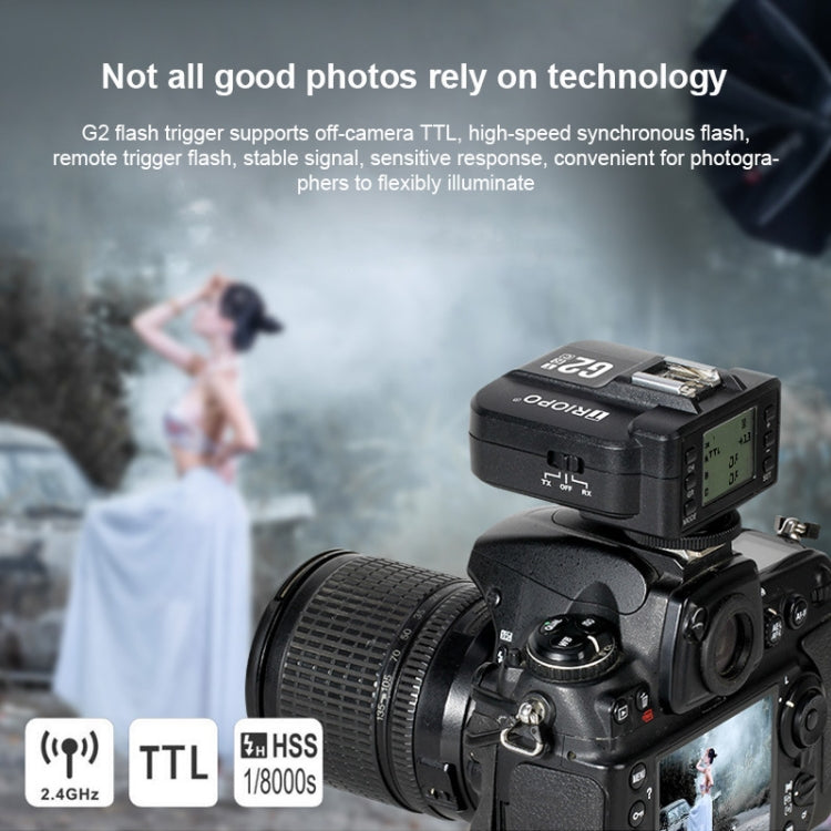 TRIOPO G2 Wireless Flash Trigger 2.4G Receiving / Transmitting Dual Purpose TTL High-speed Trigger for Nikon Camera - free shipping - PMC Jewellery - Order now!