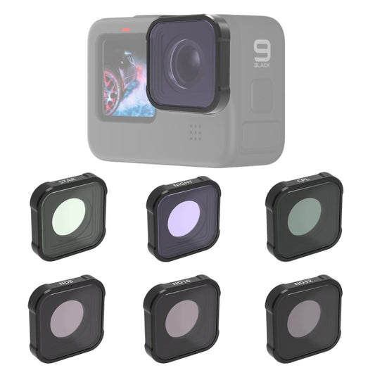 JSR KB Series STAR+CPL+NIGHT+ND8+ND16+ND32 Lens Filter for GoPro HERO13 Black /12 Black /11 Black /10 Black /9 Black - free shipping - PMC Jewellery - Order now!