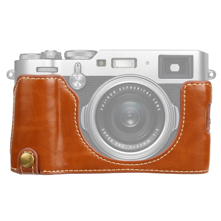 1/4 inch Thread PU Leather Camera Half Case Base for FUJIFILM X100V (Brown) - Half Case by PMC Jewellery | Online Shopping South Africa | PMC Jewellery | Buy Now Pay Later Mobicred
