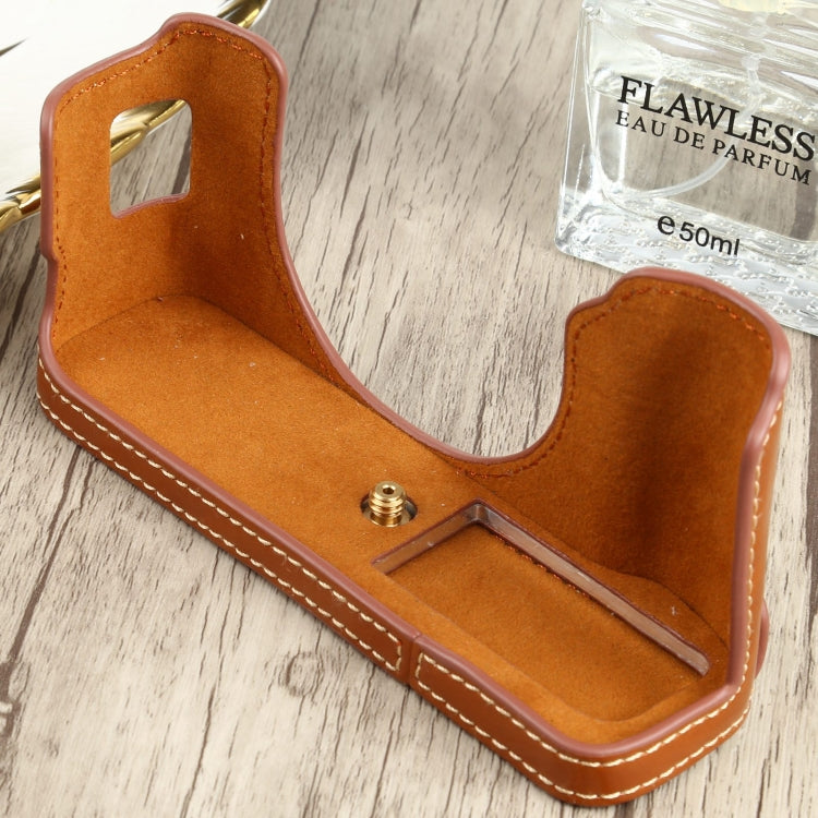 1/4 inch Thread PU Leather Camera Half Case Base for FUJIFILM X100V (Brown) - Half Case by PMC TechLife | Online Shopping South Africa | PMC TechLife | Buy Now Pay Later Mobicred