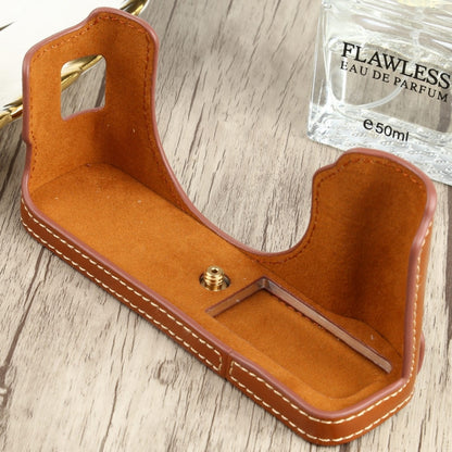 1/4 inch Thread PU Leather Camera Half Case Base for FUJIFILM X100V (Brown) - Half Case by PMC Jewellery | Online Shopping South Africa | PMC Jewellery | Buy Now Pay Later Mobicred