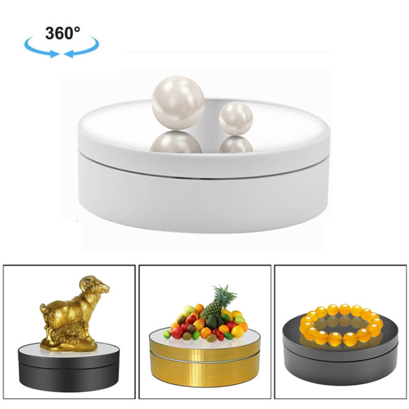 12cm 360 Degree Rotating Turntable Mirror Electric Display Stand Video Shooting Props Turntable, Load: 3kg (White)