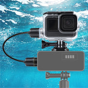 For GoPro HERO10 Black / HERO9 Black 30m Charging Water-resistant Housing Case with Buckle Basic Mount & Screw