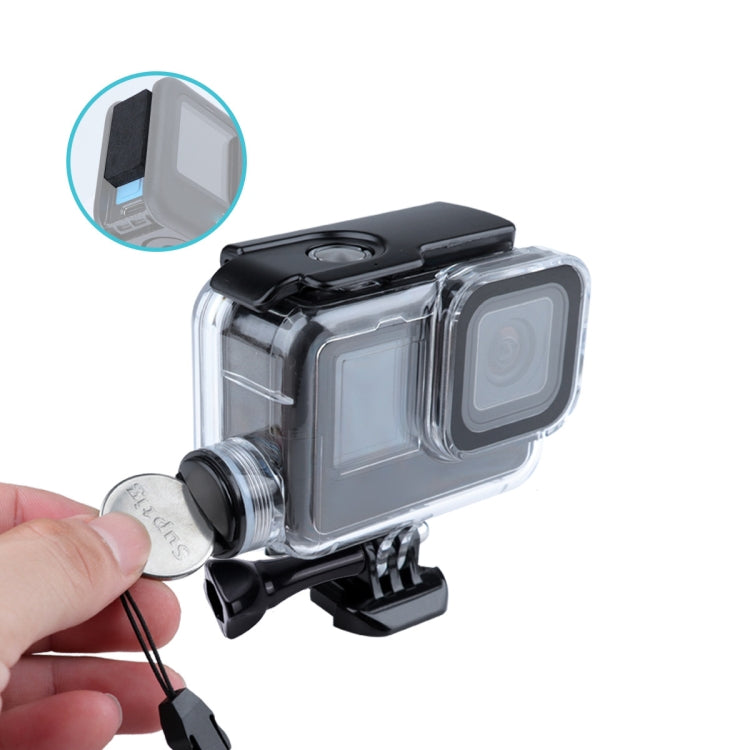 For GoPro HERO10 Black / HERO9 Black 30m Charging Water-resistant Housing Case with Buckle Basic Mount & Screw