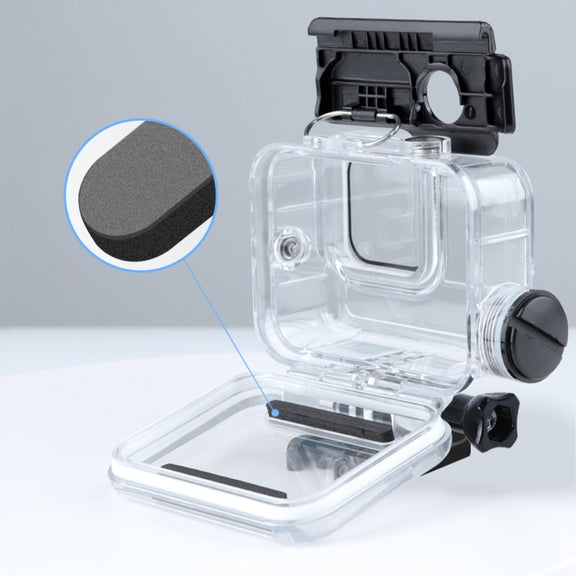 For GoPro HERO10 Black / HERO9 Black 30m Charging Water-resistant Housing Case with Buckle Basic Mount & Screw