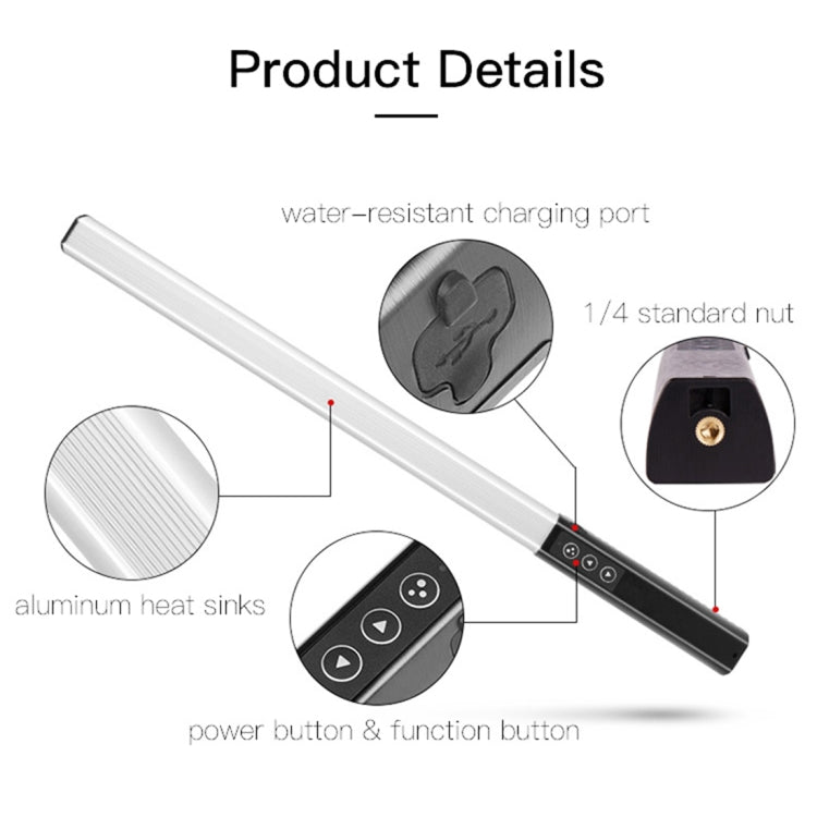 LUXCeO Q508A 8 Color Photo LED Stick Video Light Waterproof Handheld LED Fill Light Flash Lighting Lamp with Remote Control - free shipping - PMC Jewellery - Order now!