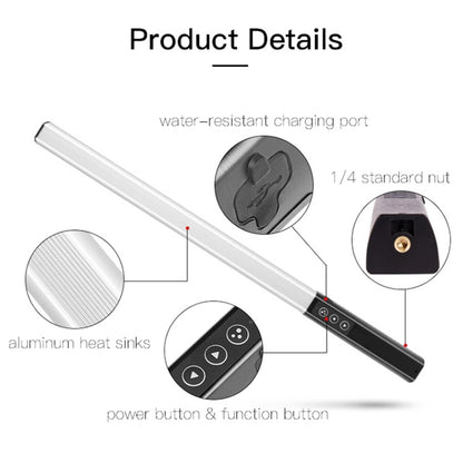 LUXCeO Q508A 8 Color Photo LED Stick Video Light Waterproof Handheld LED Fill Light Flash Lighting Lamp with Remote Control - free shipping - PMC Jewellery - Order now!