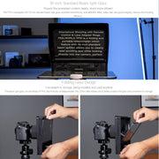 FEELWORLD TP10 Portable 10-inch Folding Teleprompter with Remote Control Lens Adapter Ring For Below 10 inches Smartphone / Tablet (Black)