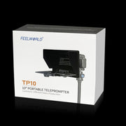 FEELWORLD TP10 Portable 10-inch Folding Teleprompter with Remote Control Lens Adapter Ring For Below 10 inches Smartphone / Tablet (Black)