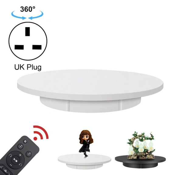 42cm Electric Rotating Display Stand Video Shooting Props Turntable, Load: 100kg, Plug-in Power, UK Plug(White)