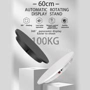 60cm Electric Rotating Display Stand Props Turntable, Load: 100kg, Plug-in Power, UK Plug(White)