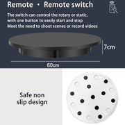 60cm Electric Rotating Display Stand Props Turntable, Load: 100kg, Plug-in Power, UK Plug(White)