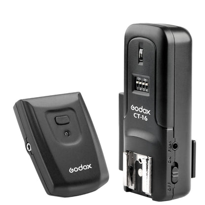Godox CT-16 Flash Trigger Transmitter + Receiver Set (Black) - free shipping - PMC Jewellery - Order now!