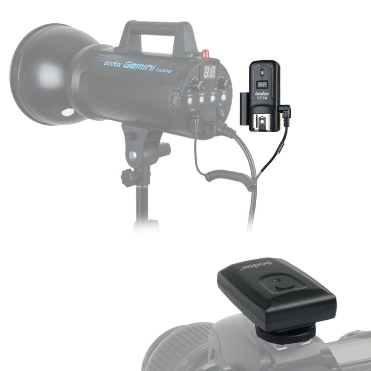 Godox CT-16 Flash Trigger Transmitter + Receiver Set (Black) - free shipping - PMC Jewellery - Order now!