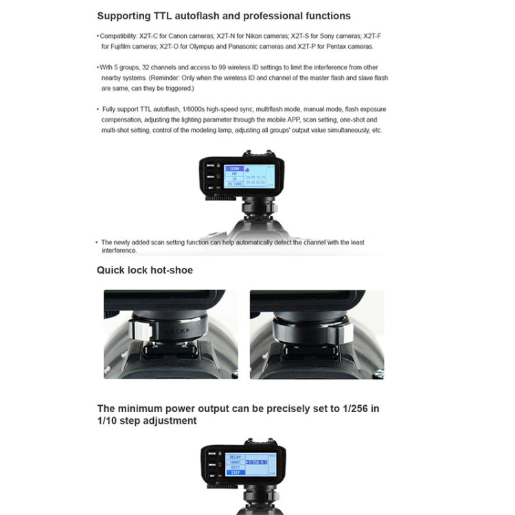 Godox X2T-P E-TTL II Bluetooth Wireless Flash Trigger for Pentax (Black)