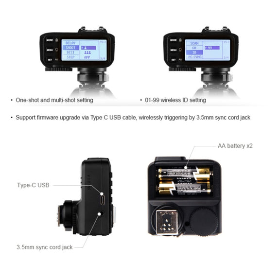 Godox X2T-P E-TTL II Bluetooth Wireless Flash Trigger for Pentax (Black)