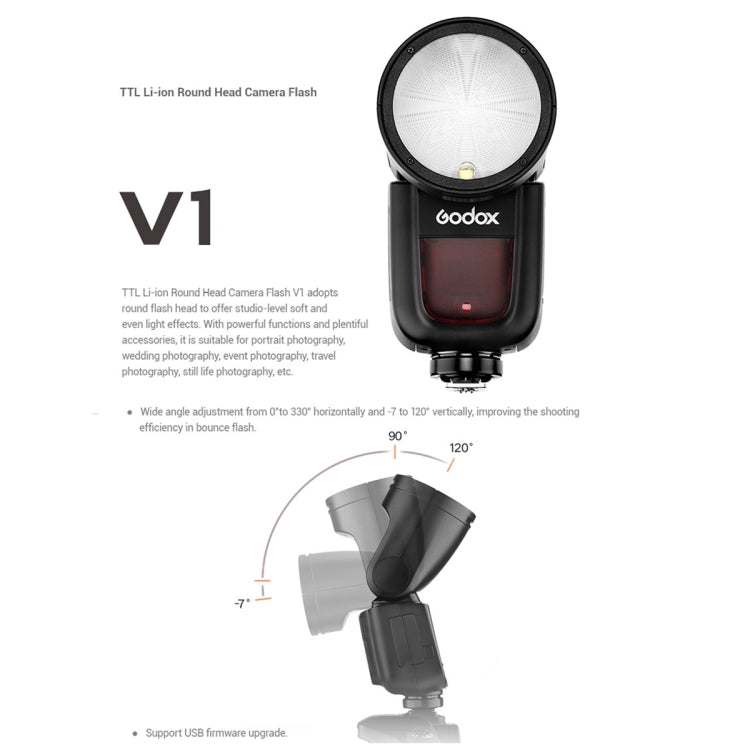 Godox V1N Round Head TTL Flash Speedlite for Nikon (Black) - free shipping - PMC Jewellery - Order now!