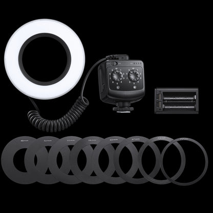 Godox Ring72 Macro Ring 48 LED Flash Light with 8 Different Size Adapter Rings(Black) - free shipping - PMC Jewellery - Order now!