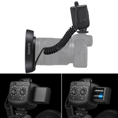 Godox Ring72 Macro Ring 48 LED Flash Light with 8 Different Size Adapter Rings(Black) - free shipping - PMC Jewellery - Order now!