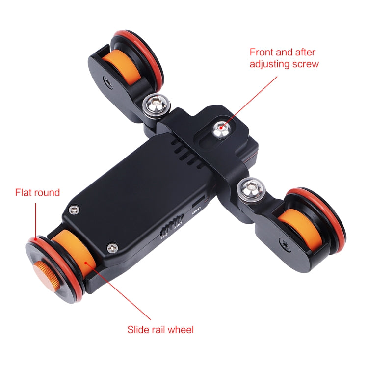 YELANGU L4X Camera Wheel Dolly II Electric Track Slider 3-Wheel Video Pulley Rolling Dolly Car with Remote Control for DSLR / Home DV Cameras, GoPro, Smartphones, Load: 3kg - free shipping - PMC TechLife - Order now!