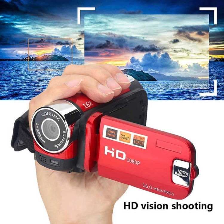 16X Digital Zoom HD 16 Million Pixel Home Travel DV Camera, EU Plug(Red) - free shipping - PMC TechLife - Order now!