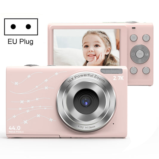 DC402 2.4 inch 44MP 16X Zoom 1080P Full HD Digital Camera Children Card Camera, EU Plug (Pink) - free shipping - PMC Jewellery - Order now!