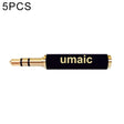 5 PCS 3.5mm Audio 4 Pole Female to 3 Pole Male Microphone Adapter(Black) -  by PMC TechLife | Online Shopping South Africa | PMC TechLife