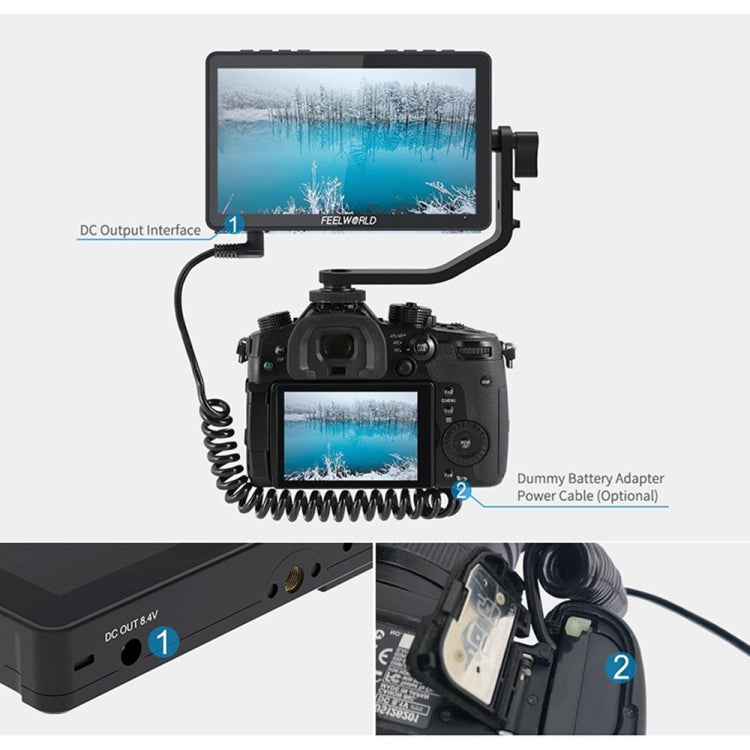 FEELWORLD F5 Pro V4 6 inch Touch Screen DSLR Camera Field Monitor 3D LUT 4K HDMI Input Output Tilt Arm - free shipping - PMC Jewellery - Order now!