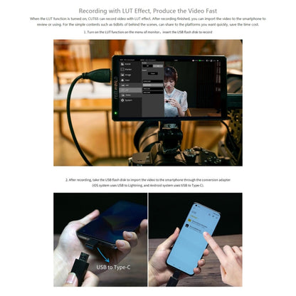 FEELWORLD CUT6S 6-inch Touch Screen Monitor Recorder FHD IPS 4K HDMI 3G-SDI Camera Field Monitor (Black) - free shipping - PMC Jewellery - Order now!