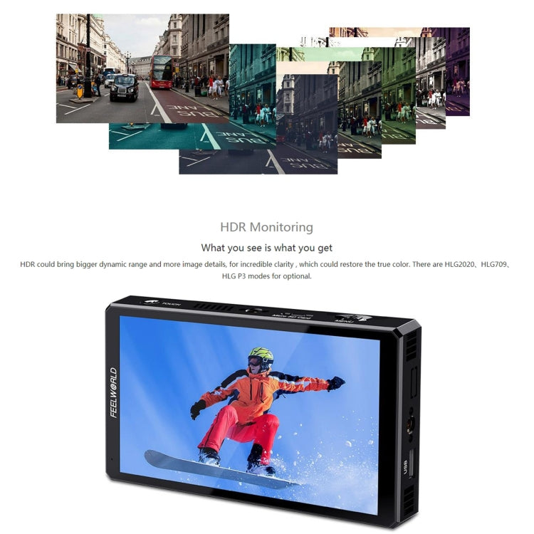 FEELWORLD CUT6 6-inch Touch Screen Monitor Recorder FHD IPS 4K HDMI Camera Field Monitor (Black)