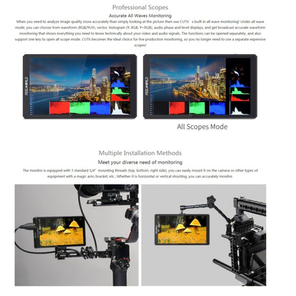 FEELWORLD CUT6 6-inch Touch Screen Monitor Recorder FHD IPS 4K HDMI Camera Field Monitor (Black) - free shipping - PMC Jewellery - Order now!