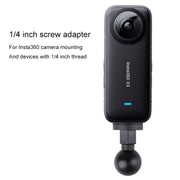 25mm 1/4 inch Screw ABS Ball Head Adapter Mount(Black)