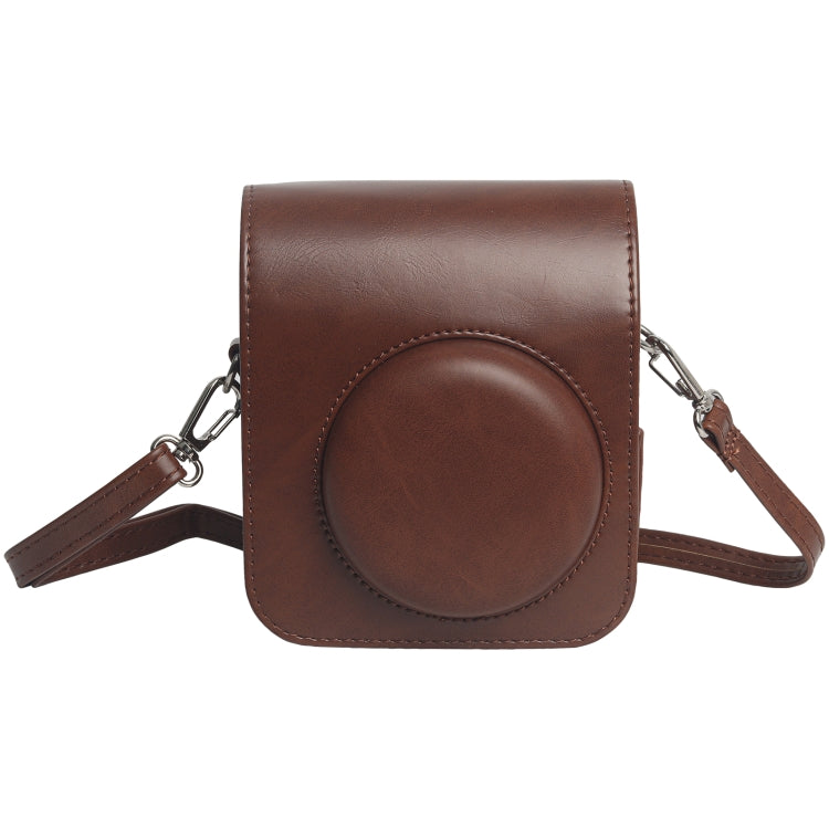 For FUJIFILM Instax mini 12 Leather Case Full Body Camera Bag with Shoulder Strap (Brown) - Leather Bag by PMC TechLife | Online Shopping South Africa | PMC TechLife | Buy Now Pay Later Mobicred