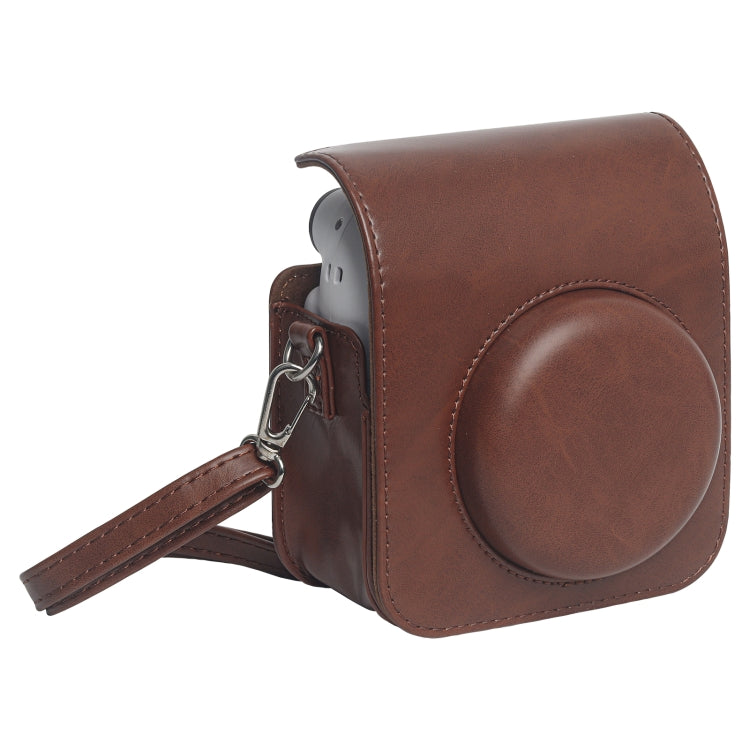 For FUJIFILM Instax mini 12 Leather Case Full Body Camera Bag with Shoulder Strap (Brown) - Leather Bag by PMC TechLife | Online Shopping South Africa | PMC TechLife | Buy Now Pay Later Mobicred