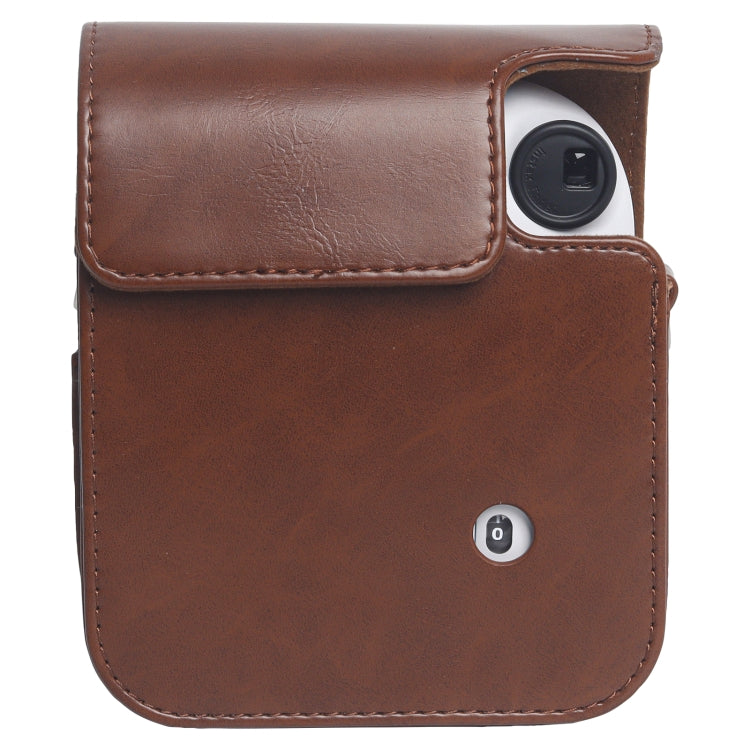 For FUJIFILM Instax mini 12 Leather Case Full Body Camera Bag with Shoulder Strap (Brown) - Leather Bag by PMC TechLife | Online Shopping South Africa | PMC TechLife | Buy Now Pay Later Mobicred